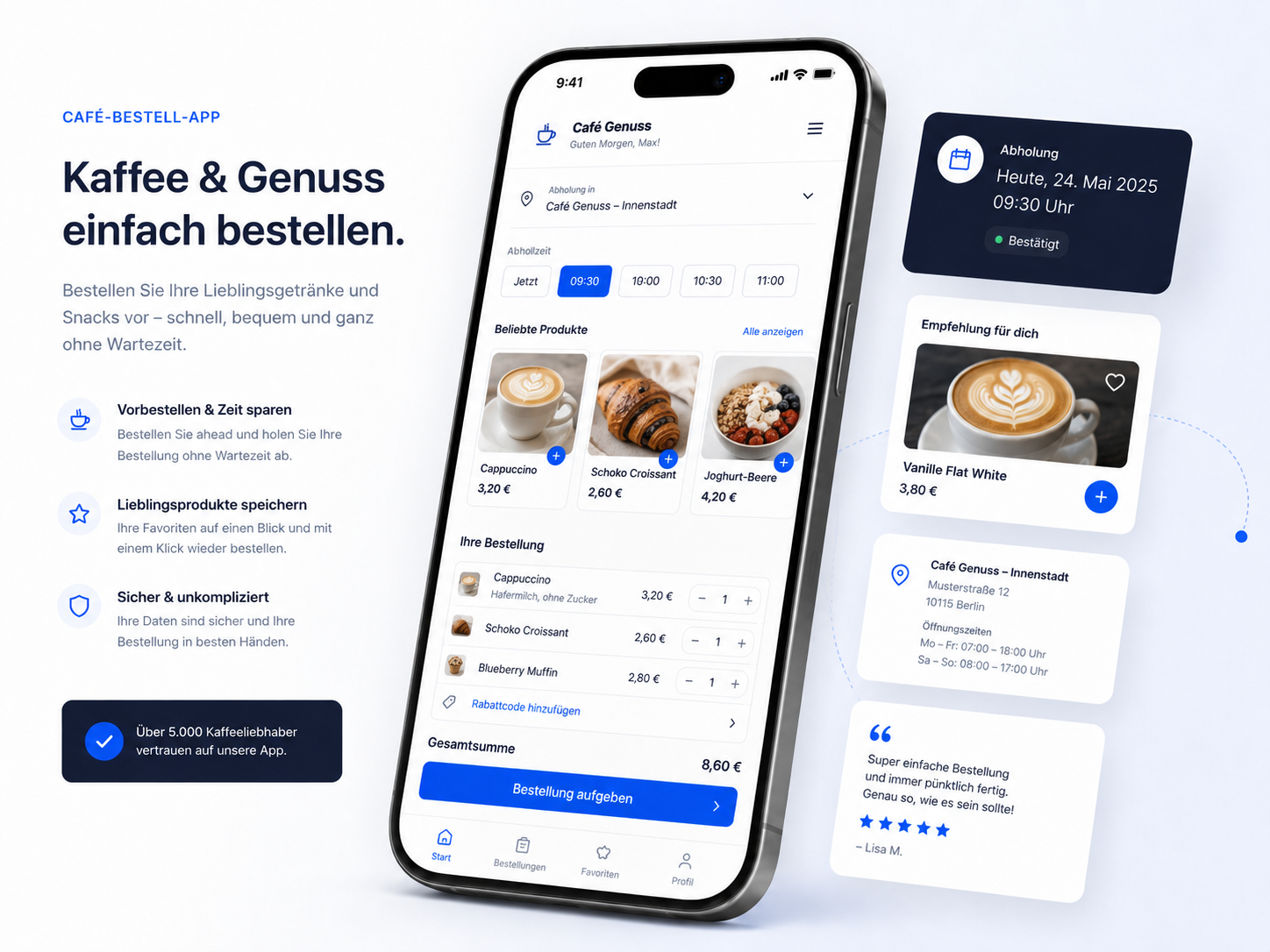 Café-Bestell-App Demo Vorschau