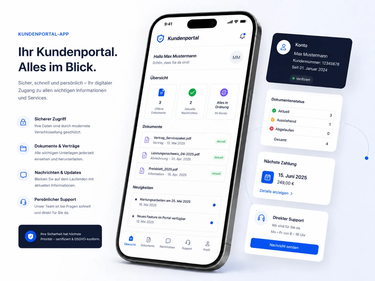 Kundenportal Demo Vorschau