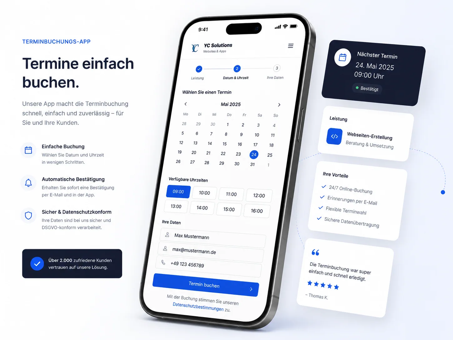 Terminbuchungs-App Demo Vorschau